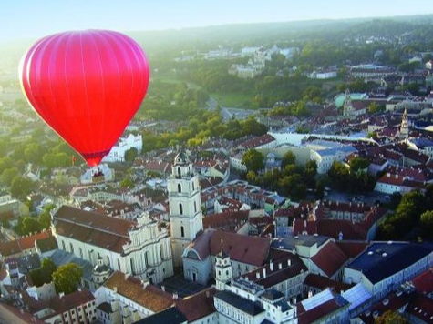 Hot air balloon ride over Lithuania