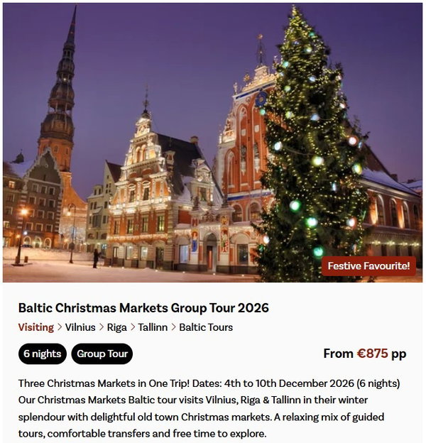 Baltic Christmas Markets Group Tour 2026