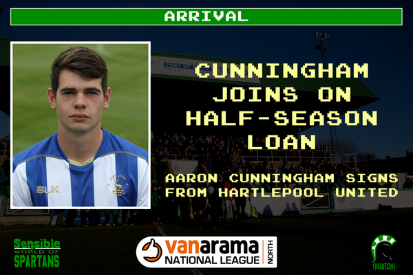 Arrival | Centre-half Aaron Cunningham signs on loan from Hartlepool United