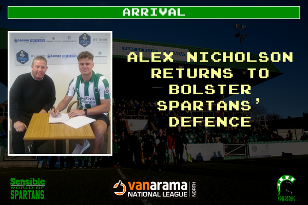 Arrival | Nicholson Returns to Bolster Spartans' Defence