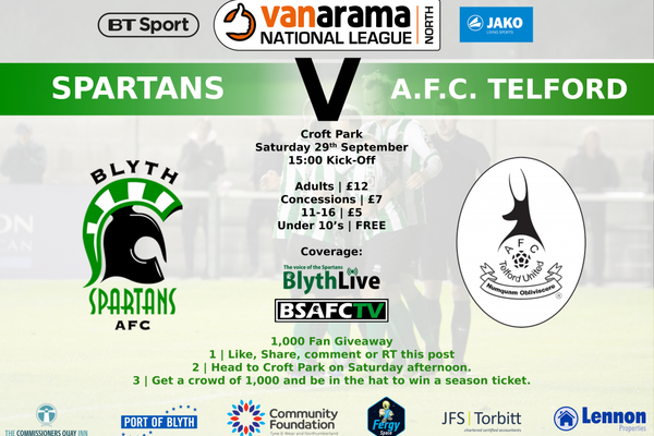 Match Preview | Spartans v A.F.C. Telford United