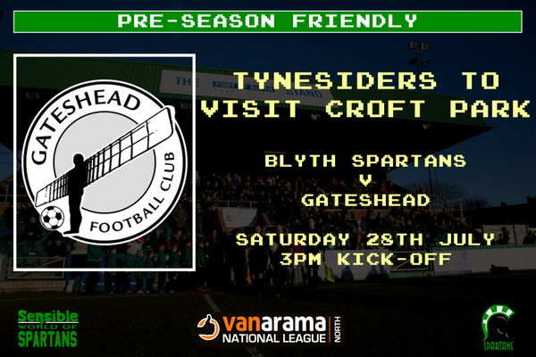 Pre-Season | Spartans to host Gateshead in Pre-Season Friendly