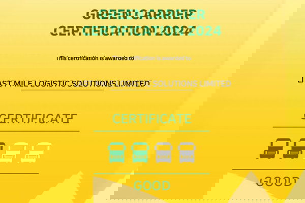 Last Mile receive Green Carrier Certification as part of its sustainability roadmap