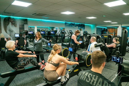 Premium gym equipment in soft light