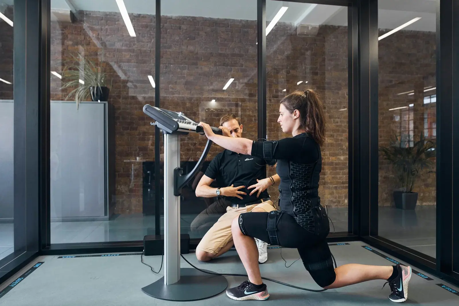 A focused fitness training session