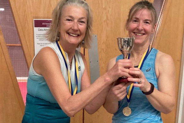 Cecely is twice a champion at Tennis Shropshire’s Senior Doubles event