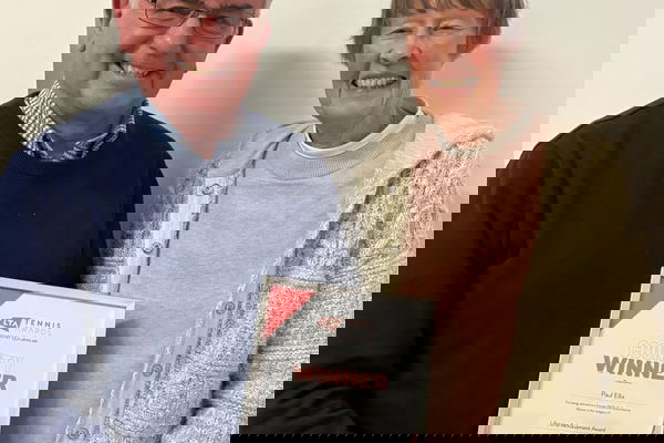 Wem Tennis Club’s Paul Ellis receives Excellence Award in the annual LTA Tennis Awards