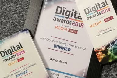 Bonus Arena Hull win an award in digital marketing communication