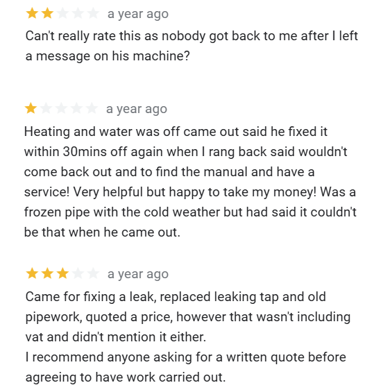 Google Reviews Negative